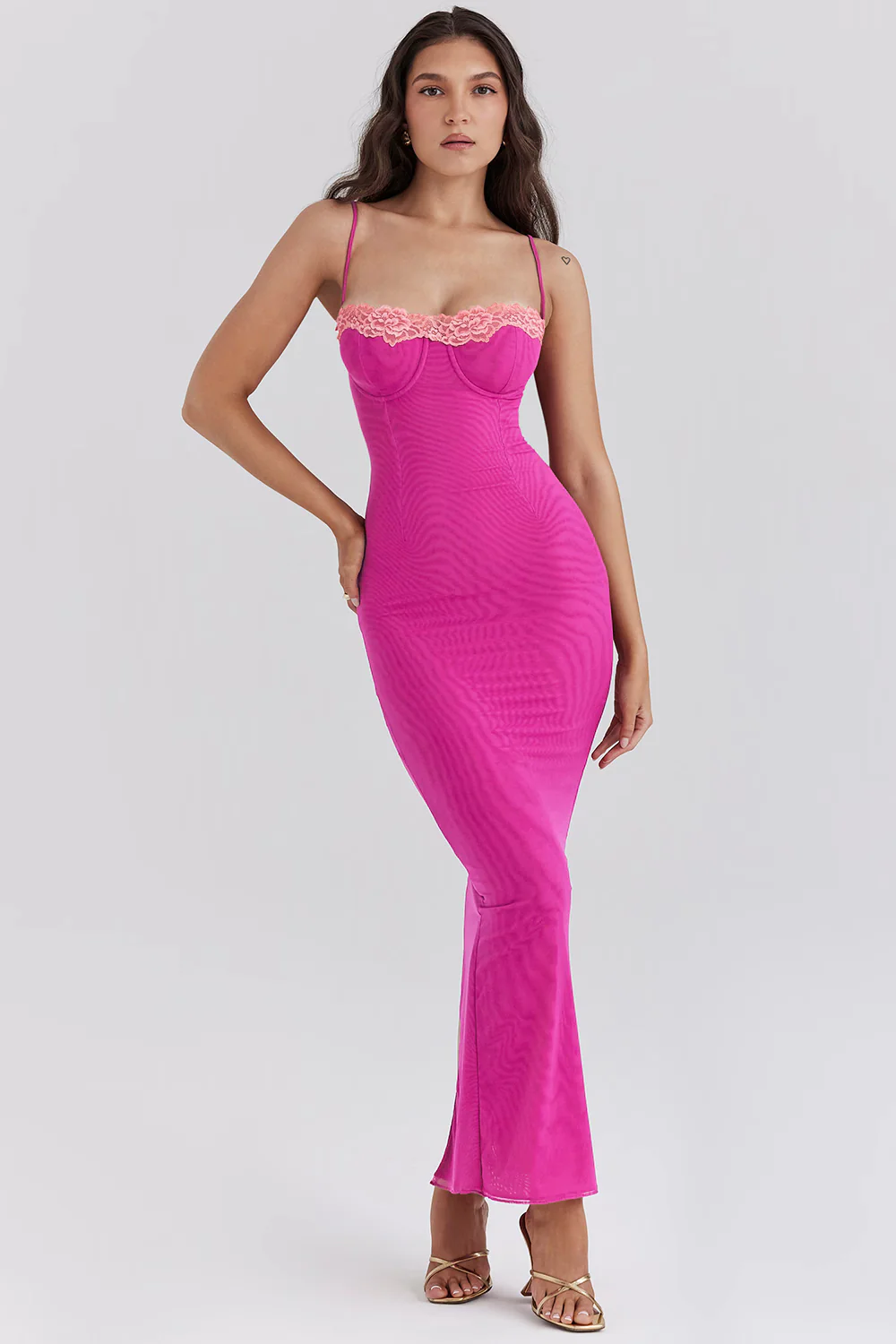 Vestido Ajustado Con Tirantes Finos Para Mujer | Midi - Imagen 6