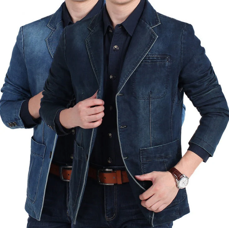 Chaqueta Blazer Moderna Lavada Para Hombre | Bolsillos Delanteros - Imagen 6