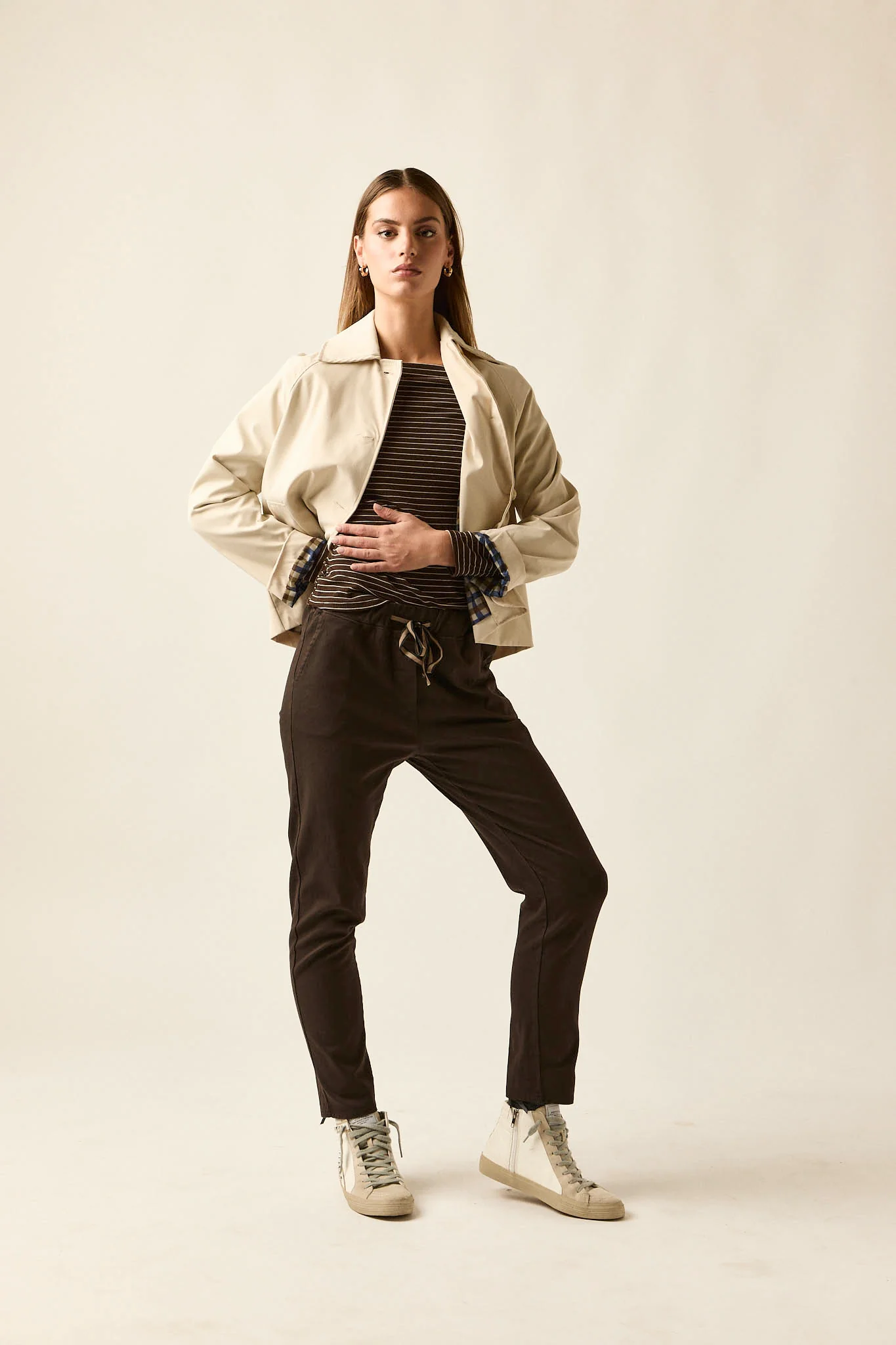 Pantalón algodón cordón marrón