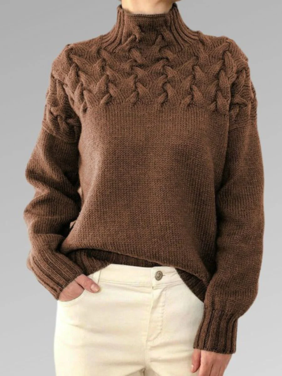 Jersey De Invierno Cálido De Punto Para Mujer | Mangas Acanaladas - Imagen 4