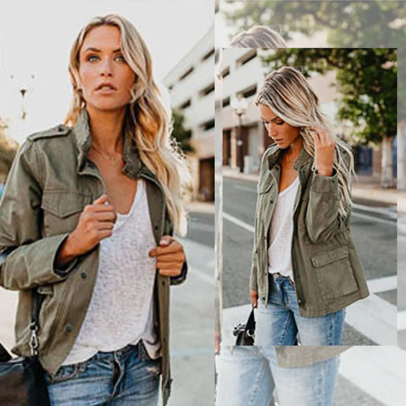 Chaqueta Informal Con Cremallera Y Bolsillos Para Mujer | Cuello Alto - Imagen 6