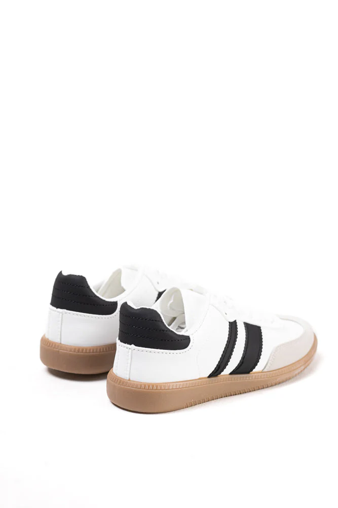 Zapatillas deportivas blancas para mujer con franjas negras, estilo clásico y comodidad para el uso diario - Imagen 3