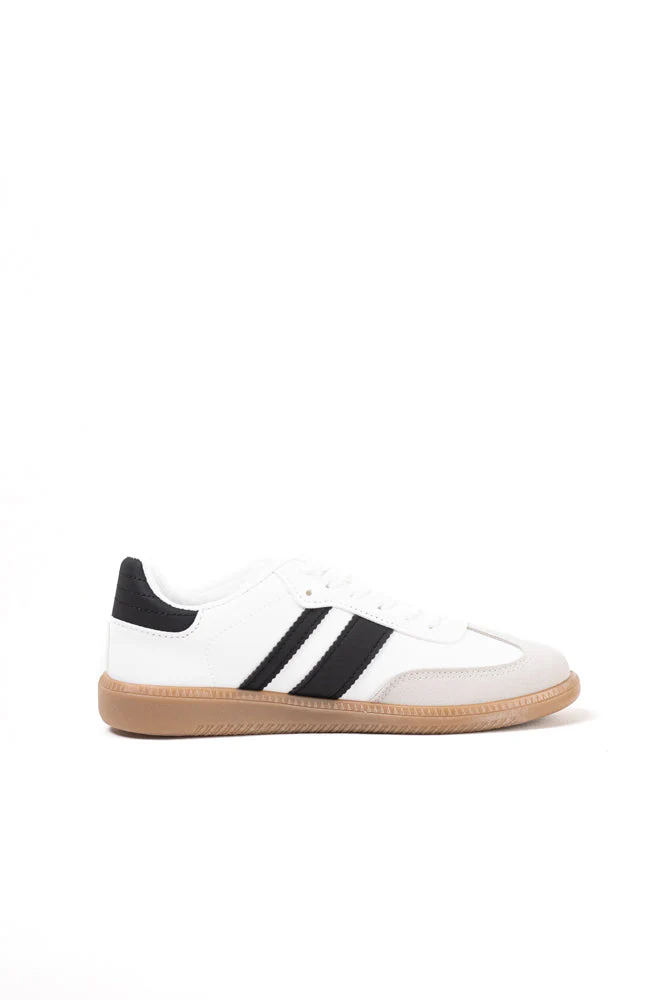 Zapatillas deportivas blancas para mujer con franjas negras, estilo clásico y comodidad para el uso diario - Imagen 4