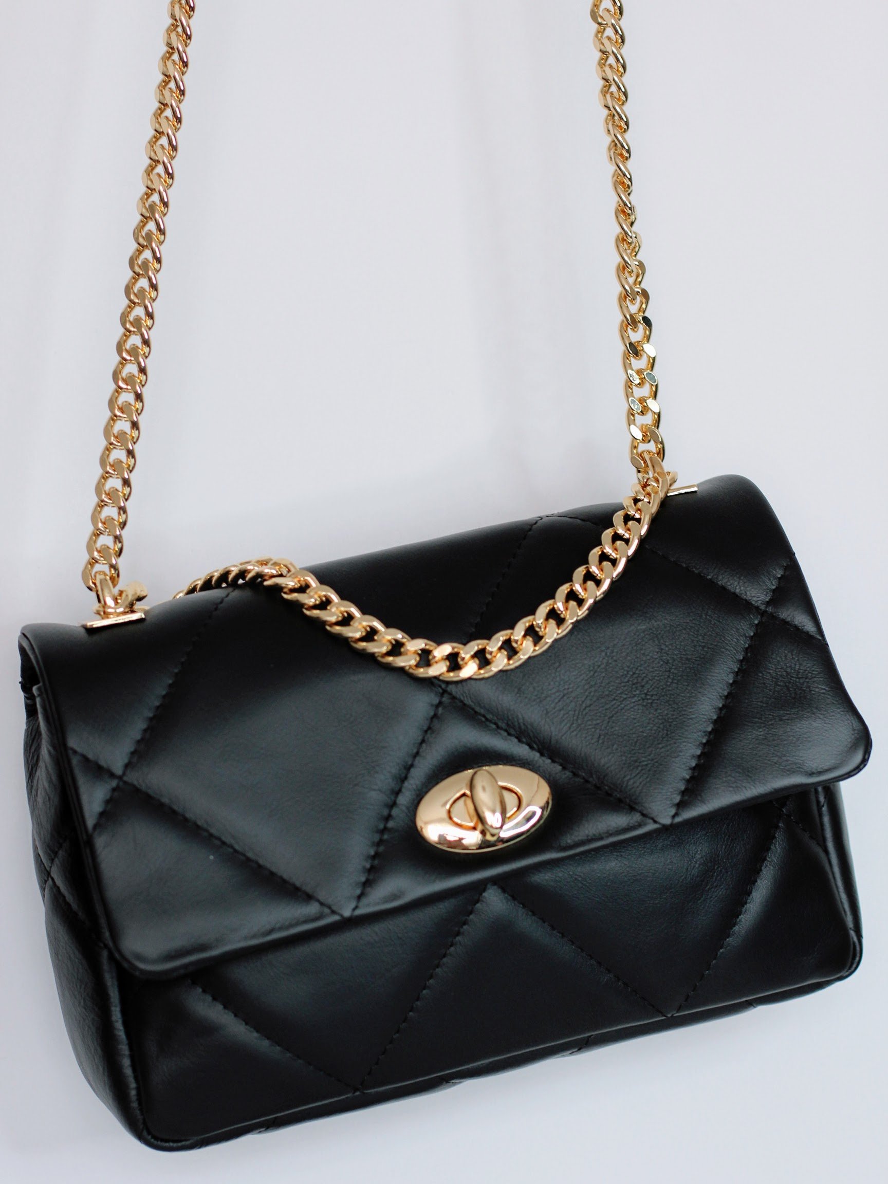 Bolso Acolchado Piel Flexible Grande Negro - Imagen 3