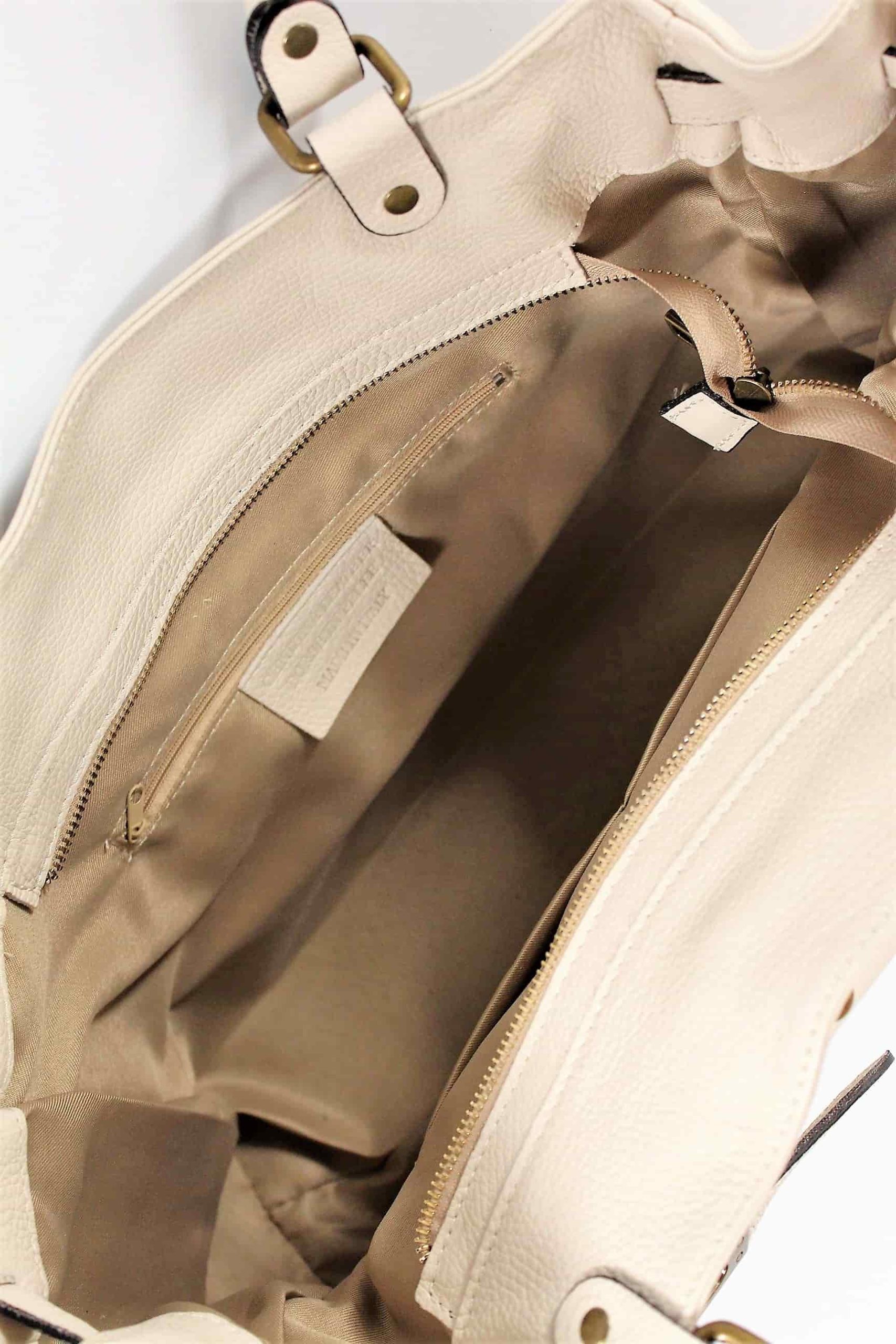 Bolso Shopper Bloom Piel Graneada Beige - Imagen 4