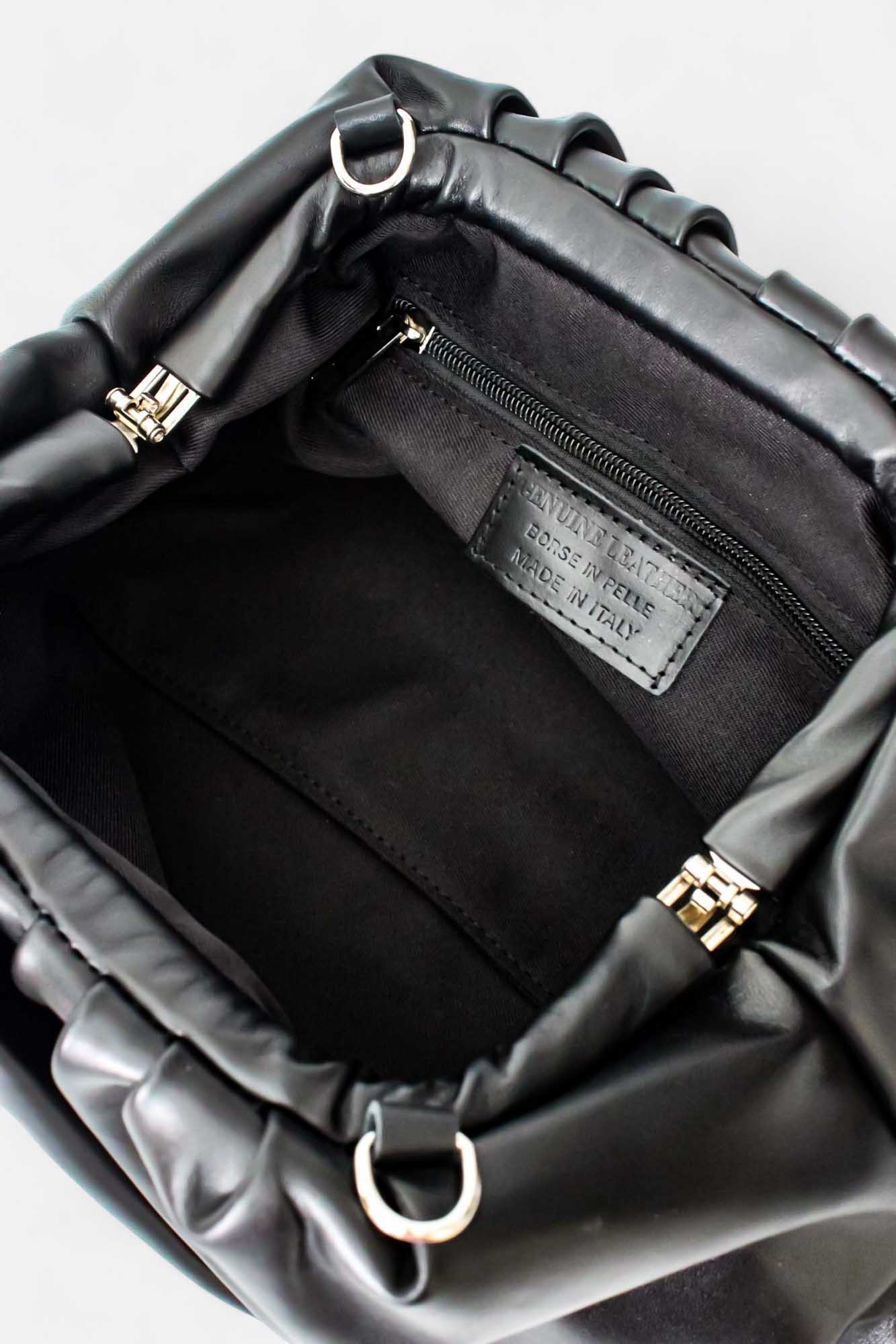 Bolso Pouch Piel Negro - Imagen 6
