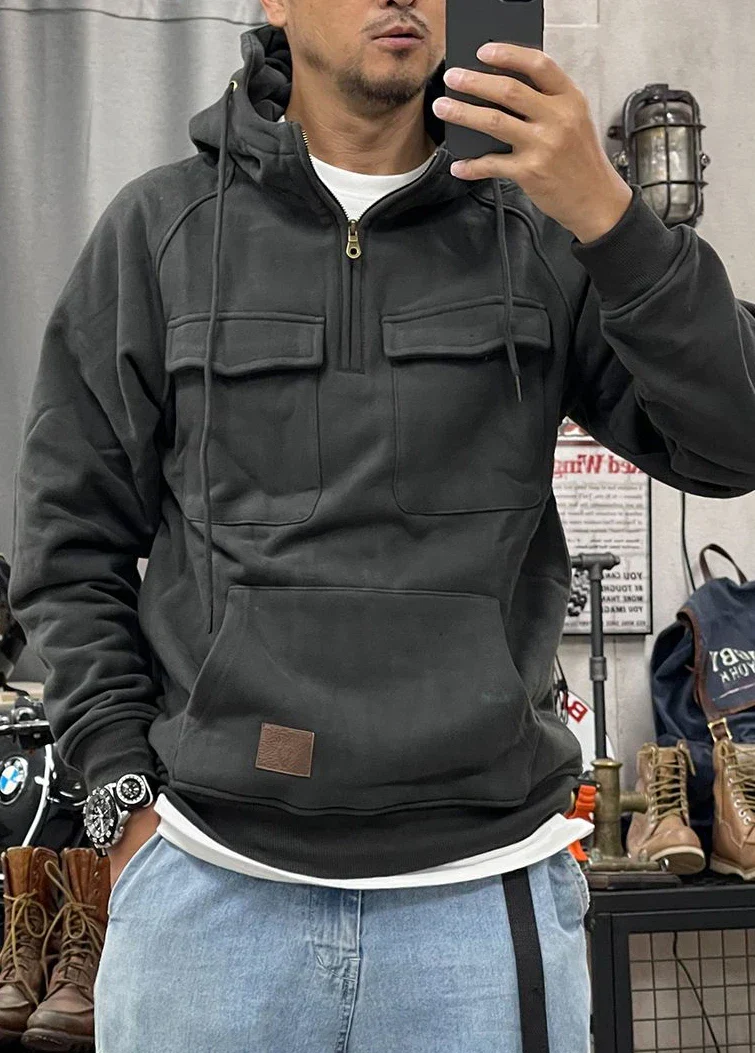 Sudadera Con Capucha Para Hombre | Media Cremallera