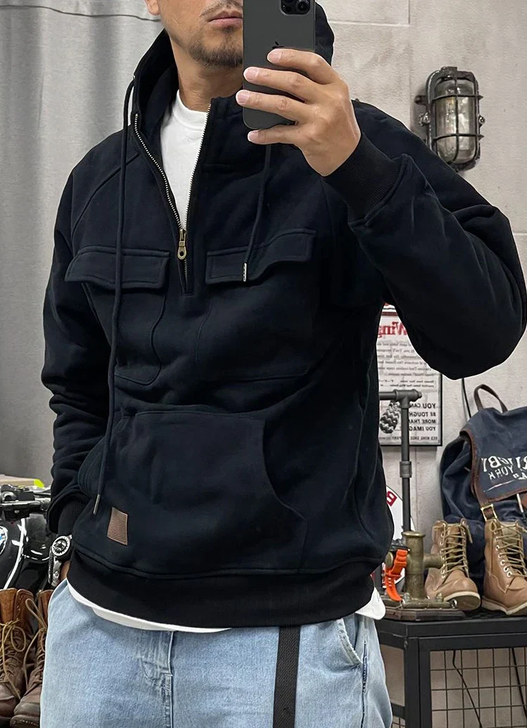 Sudadera Con Capucha Para Hombre | Media Cremallera - Imagen 2
