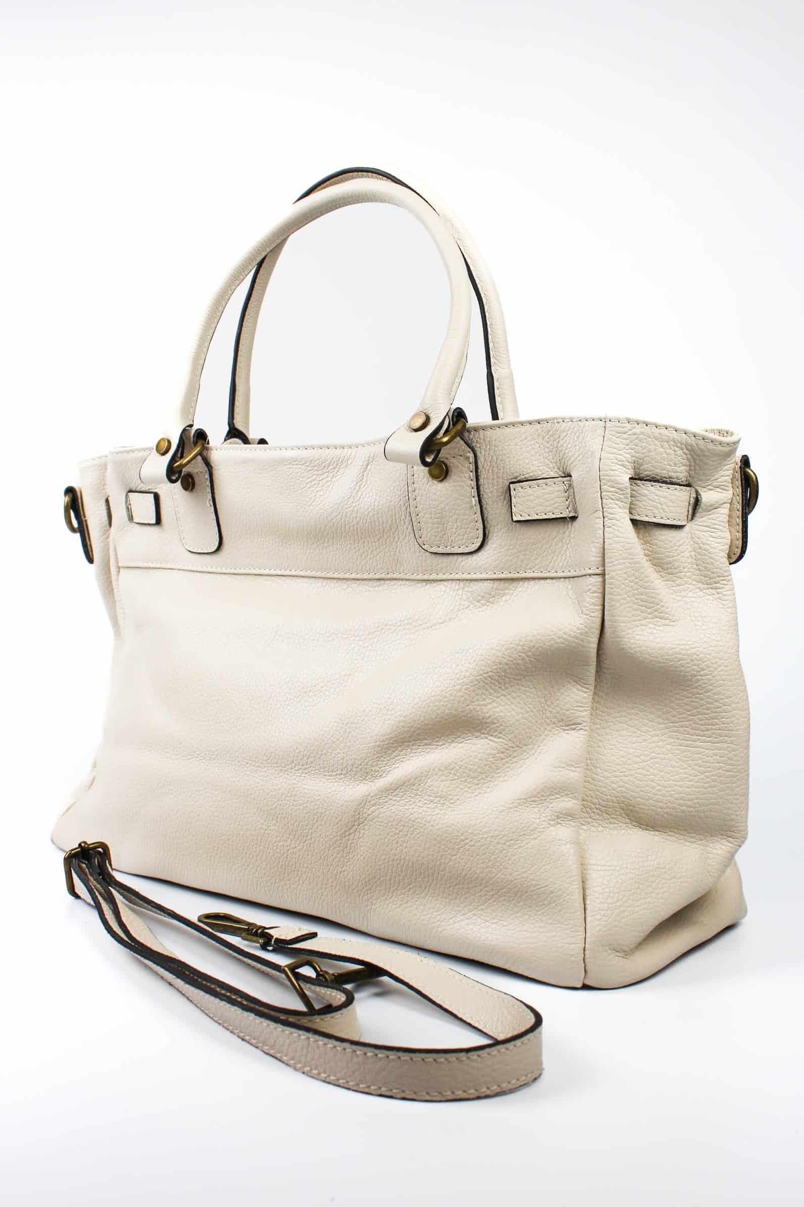 Bolso Shopper Bloom Piel Graneada Beige - Imagen 2