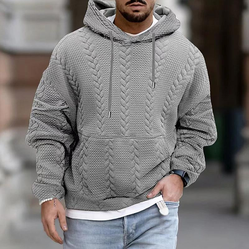 Sudadera Con Capucha De Punto Para Hombre Con Bolsillo Canguro | Cálida - Imagen 5