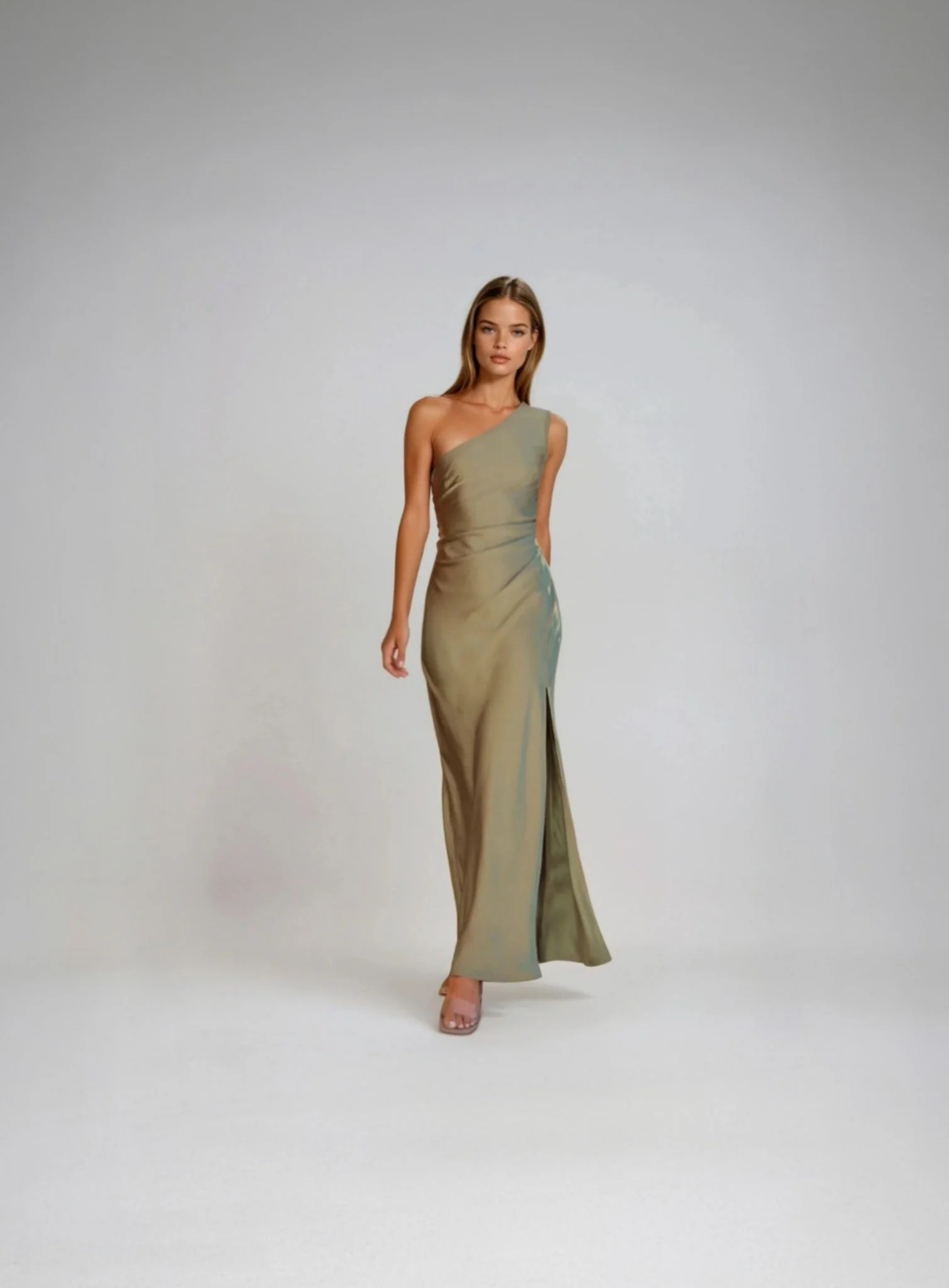 Vestido De Noche De Un Hombro Para Mujer | Maxi - Imagen 2