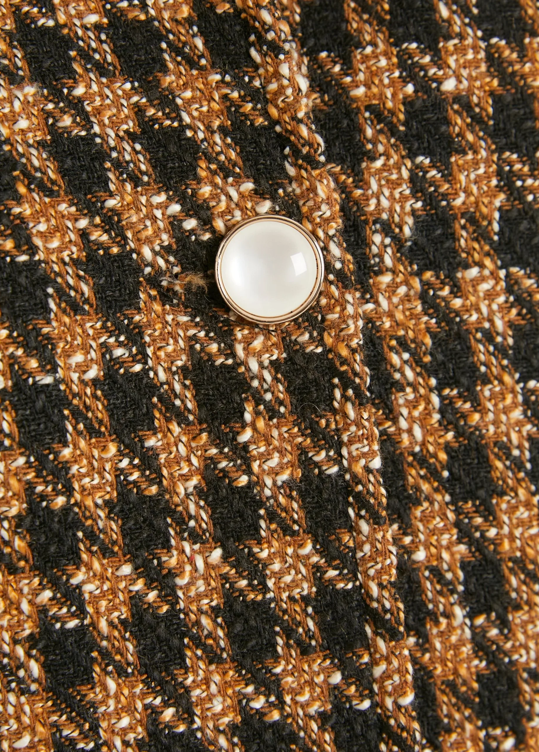 Chaqueta corta abotonada de pata de gallo en jacquard - Imagen 4